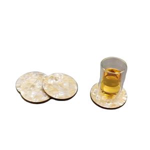 Elegante Posavasos de MDF con Incrustaciones de Nácar, Posavasos de MOP, Salvamanteles, Posavasos con Incrustaciones de Nácar a un Precio de Fábrica Muy Bajo - Product Image 1