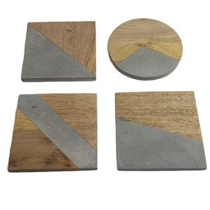 4-Piece Custom Shape Wood Drink <b>Coasters</b> <b>Set</b> Star Crafts India Home Kitchen Bar Cup Mat & Pads <b>Holder</b> - Product Image 1