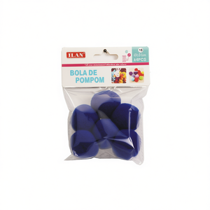 Pompon ILAN 3,5 cm Blu, Materiale per Decorazioni Fai-da-Te - Product Image 1