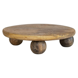 ชุดของตกแต่งบ้าน2ชั้นพร้อมด้ามจับถาดไม้มะม่วงธรรมชาติถาดกลมพร้อมแท่นวางขนมเค้กและของตกแต่ง - Product Image 6