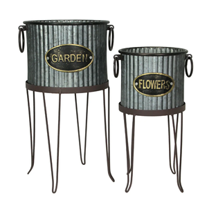 Pot de fleurs en fer moderne de luxe avec support pour l'extérieur, la maison et la décoration de table de Noël - Product Image 2