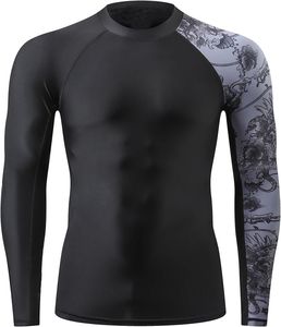 Rash Guard <b>Mens</b> Custom Sublimation MMA BJJ <b>Compression</b> <b>Shirt</b> <b>for</b> Brazilian Jiu Jitsu No Gi Rashguard Quick Dry Gym Training Wear - Product Image 2