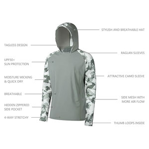 Camisa de Pesca UPF 50 para Hombre, Sudadera con Capucha Refrigerante, Camuflaje, Manga Larga, Ligera, Transpirable, Protección Solar, Pesca al Aire Libre - Product Image 4