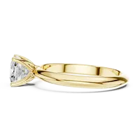 Bague solitaire en diamant de laboratoire taille coussin 1 carat, griffes à bords coupés, tige en or massif 18 carats, certifiée IGI, pour tous les jours et les occasions spéciales
