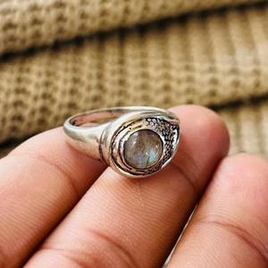 Vintage Labradorite Brass Gemstone <b>Ring</b> Silver Plated Bohemian <b>Statement</b> Tribal Wholesale <b>Ring</b> Women - Product Image 6