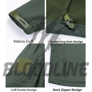 Veste softshell coupe-vent noire pour homme Bloodline, manches longues, vêtements d'hiver pour l'extérieur - Product Image 5