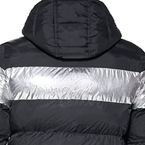 Blouson matelassé à capuche pour homme, chaud et imperméable, avec fermeture éclair, en toile unie, pour l'hiver, en polyester épais - Product Image 3