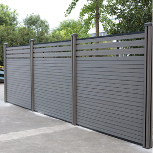 Panneaux de jardin WPC pour la protection de la vie privée, clôture de jardin à montage facile avec éléments décoratifs et base de <span class=keywords><strong>poteau</strong></span> – Durable, écologique, pour l'extérieur - Product Image 2