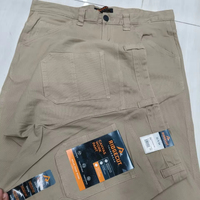 Pantalon décontracté pour homme, coupe droite, 100 % coton, écologique, respirant, anti-bouloches, infroissable, léger, taille mi-haute, devant plat, fermeture éclair