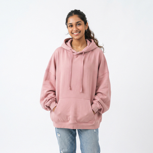Sudadera con capucha de forro polar oversize para mujer, holgada y cálida, de algodón para invierno - Product Image 1