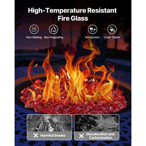 Vetro Riflettente per Braciere Resistente alle Alte Temperature 10 LBS / 4,5 KG, Accessorio per Caminetto Senza Fumo da 3/4 Pollici / 19,05 mm - Product Image 3