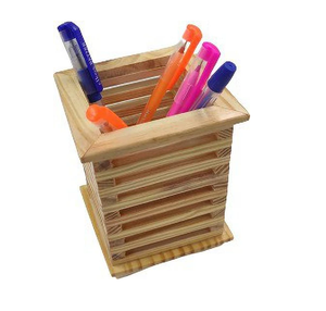 Solid Wood Pen Holder Personalized <b>Creative</b> Rustic Wooden Pen Holder Desktop Storage Rack Wholesale Price - Product Image 1