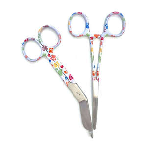 Tijeras Iris de Acero Inoxidable con Mango Arcoíris Púrpura y Dije de Niña - Product Image 2