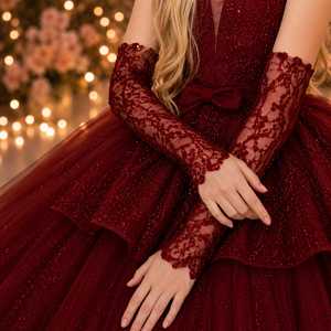 Robe de bal de luxe scintillante pour filles, robe de princesse pour enfants, doublure en satin doux, détail élégant avec nœud, tulle bouffant personnalisable, dentelle - Product Image 2