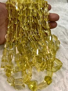 Perles de pépites à facettes en quartz citron perles de quartz citron de haute qualité pour la fabrication de bracelet et collier - Product Image 5