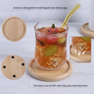 Ensemble de sous-verres en bambou artisanal avec support en métal |   Vente en gros - Product Image 5