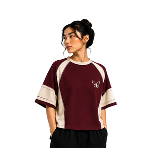Custom Womens Boxy Fit T Shirt Premium Cotton Short Sleeve Casual Streetwear Tee Private Label OEM ODM Bulk Clothing Manufacture - Product Image 2
