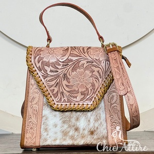 Sacs messagers pour femmes en cuir de vachette véritable, grande capacité, faits à la main, sacs à bandoulière en fourrure, sacs de voyage - Product Image 1