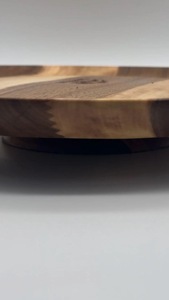 Wood Double Tier Rotating <b>Tray</b> Smooth-Spin Lazy Susan for Tabletop <b>Spice</b> Serving - Product Image 3