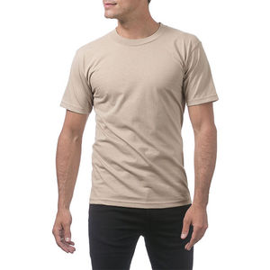 T-shirt en coton 100% beige premium, 200g, respirant, lourd, tricoté, streetwear, fabrication directe d'usine Sialkot, vêtements personnalisés - Product Image 5