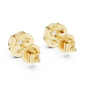 ต่างหูแบบติดหูรูปปมรัก ดีไซน์ลายวน ผลิตจากทองคำขาว 14k ได้รับการรับรองจาก GRA สำหรับผู้หญิง มาพร้อมเพชรทรงกลมที่เพาะเลี้ยงในห้องปฏิบัติการ - Product Image 2