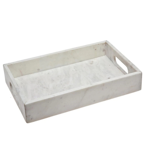 Plateau rectangulaire en marbre blanc naturel artisanal de luxe pour salle de bain, cuisine, décoration intérieure et service – Vente en gros - Product Image 6