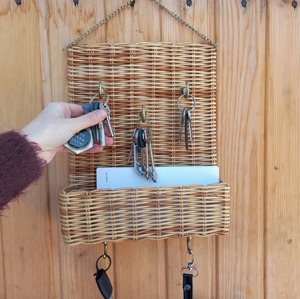 Premium Rattan <b>Wall</b> Key Holder Perfect For Farmhouse Decor Stylish Entryway Key Storage <b>Rack</b> Natural Handmade Look From India - Product Image 6