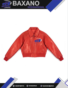 Delta | Sigma | Theta Sorority Red Faux <b>Leather</b> <b>Jacket</b> Breathable Finished Varsity Bomber <b>Jacket</b> Greek Letter For Women - Product Image 4