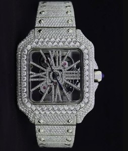 Reloj de Lujo de 42 mm con Diamantes Moissanite, Estilo Hip Hop, Completamente VVV, Acero Inoxidable, Cristal de Zafiro, Mecánico - Product Image 1