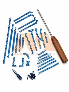 Kit de mini-plaques orthopédiques 1,5 mm 2,0 mm avec vis de blocage, instrument chirurgical en titane, classe I manuel - Product Image 3