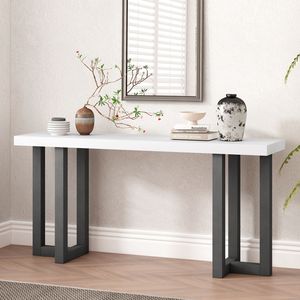 <b>U</b>_STYLE Solid Pine Legs Console Table with Geometric Design for Entryway Hallway <b>Living</b> Room Bedroom Use - Product Image 1