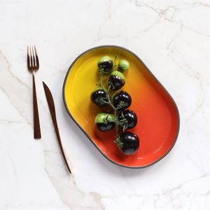 Handmade Oval Metal Serving <b>Tray</b> | <b>Decorative</b> Enamel Honey Bee Pink Serving Platter | Modern Gold Rim Coffee Table <b>Tray</b> <b>for</b> Home - Product Image 6