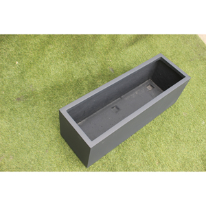 Pot de fleurs rectangulaire classique en FRP, design uni, fabriqué à la main, sculpté à la main, léger, incassable, pour usage extérieur/intérieur - Product Image 2