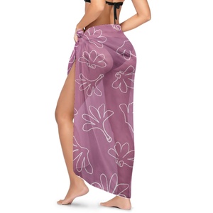 Paréo de plage imprimé sur mesure Pua Naupaka pour femme, idéal pour les vacances, maillot de bain et couvre-maillot de bain - Product Image 1