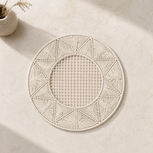 Premium Quality Handmade Raffia Frame Dori <b>Table</b> <b>Mat</b> 38 cm for Dining <b>Table</b> Coffee <b>Table</b> and Home Decor Use Available for Sale - Product Image 1