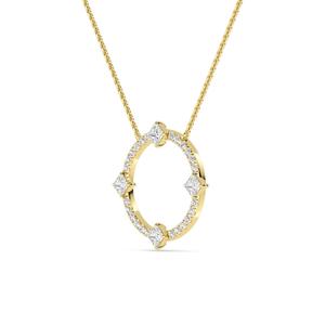 Pendentif en diamant cultivé en laboratoire, taille ronde, 0,59 CTW, or blanc 18 carats, bijoux fins pour femmes, cadeau de fiançailles - Product Image 2