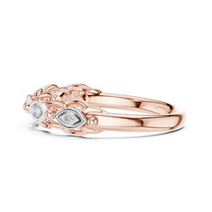 Bague pour femme en or rose 18 carats plaqué rhodium, sertie d'un diamant de laboratoire minimaliste rond taille brillant, pour fiançailles, mariage et usage quotidien. - Product Image 3