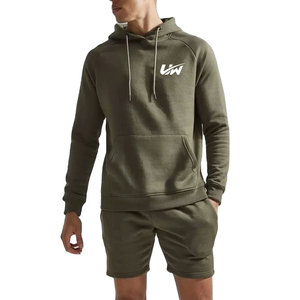 Custom Design Outdoor Use Oversized <b>Men</b> <b>Hoodies</b> <b>Short</b> <b>Set</b> Solid Color Breathable <b>Hoodies</b> <b>Short</b> <b>Set</b> For <b>Men</b> - Product Image 1