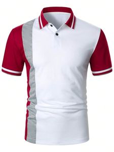 Color Block Plus Size Men Breathable Jersey for <b>Shirt</b> Short Sleeve Knitted <b>Patchwork</b> Casual Wear Service - Product Image 2