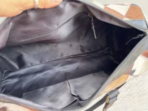 Bolsa de Viaje de Cuero Vacuno Auténtico, Diseño a Cuadros, Hecha a Mano, Unisex, Multiusos, Tamaño Grande - Product Image 6