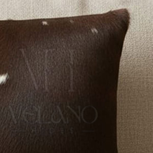 Rustic Western Style Cowhide Cushion Patchwork Cowhide Cushion Cover Decorative Genuine Leather Cowhide <b>Pillow</b> <b>Soft</b> Fur Cowhide - Product Image 4