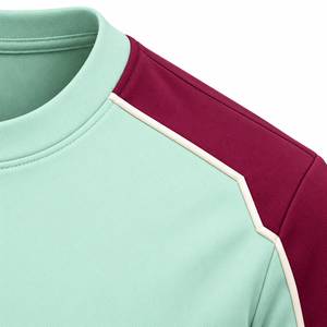 Camiseta Premium para Hombre con Hombros Caídos, Ropa Deportiva Personalizada, Camiseta Deportiva Verde Claro con Paneles en los Hombros Color Borgoña - Product Image 5