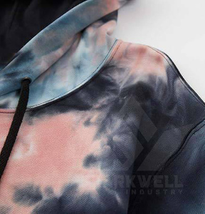 Sweat-shirt à capuche unisexe Tie-Dye avec logo frontal, coupe classique, en polyester tricoté, décontracté, pour l'automne, avec poche - Product Image 2