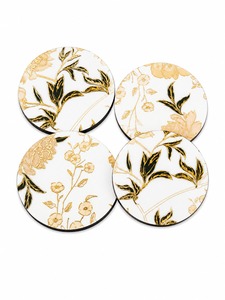 Handmade MDF Enamel Coaster Set With Elegant Floral Design For Coffee Table Office <b>Desk</b> And Dining Room Use - Product Image 6