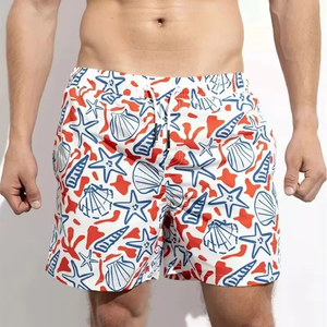 Short de bain décontracté pour homme, imprimé par sublimation, respirant, taille mi-haute, fermeture élastique, séchage rapide, poches zippées - Product Image 4