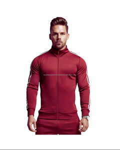 Unisex Custom Logo Gym Wear Track Suit 2PCS <b>Zip</b> <b>up</b> <b>Jacket</b> and Pants Solid Pattern Fitness Apparel for Winter Bulk Order - Product Image 5