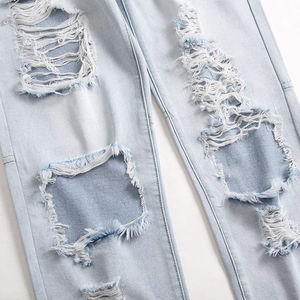 Pantalones Vaqueros de Hombre, Estilo Urbano, Nueva Moda, Corte Recto Ajustado, Diseño Personalizado, Cintura Media, Cierre de Botones, Mezclilla de Calidad, Precio Bajo - Product Image 5