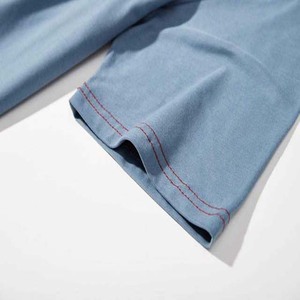 บริการ OEM เสื้อยืดคอกลมทรงเข้ารูป ผ้าฝ้าย 100% สวมใส่สบาย สีตามสั่ง เสื้อยืดผู้ชายลำลองทรงโอเวอร์ไซส์ แขนสั้น สำหรับฤดูร้อน - Product Image 2
