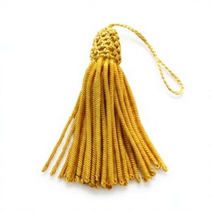 High Quality Durable Woven Gold Silver Bullion Rhinestone Chain Fringe <b>Tassels</b> Custom Size Wholesale Decorative Garment - Product Image 6