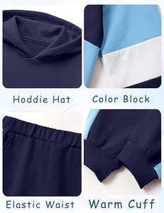 Conjunto de Sudadera con Capucha y Pantalones Deportivos para Niños y Niñas, Traje Deportivo de Algodón y Felpa para Invierno y Otoño - Product Image 3